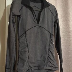 lululemon athletica Black and Gray Striped Top